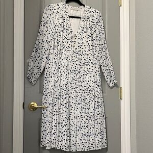 LOFT Long Sleeve Polka Dot Dress